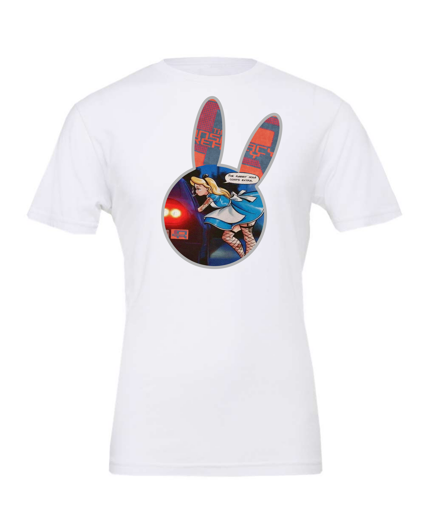 'Rabbit Hole' White T-Shirt